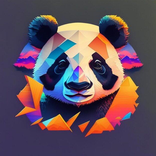 un orso panda con un triangolo sulla testa