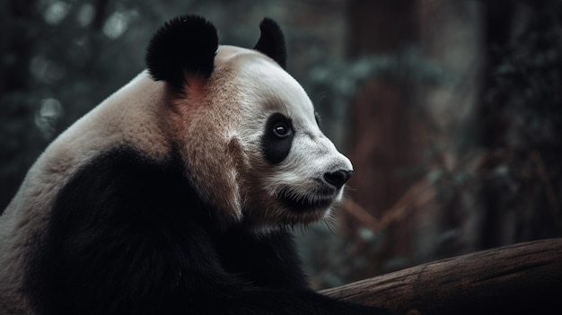 Un orso panda in una foresta