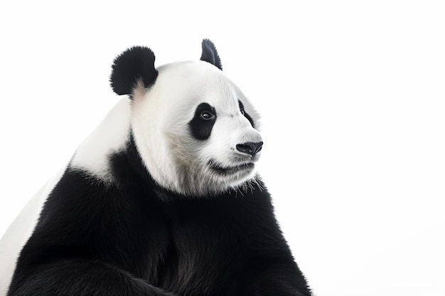 un orso panda seduto su una superficie bianca