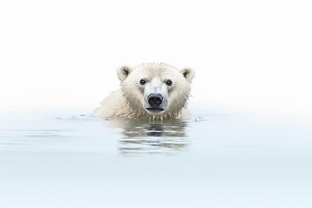 un orso polare che nuota nell'acqua