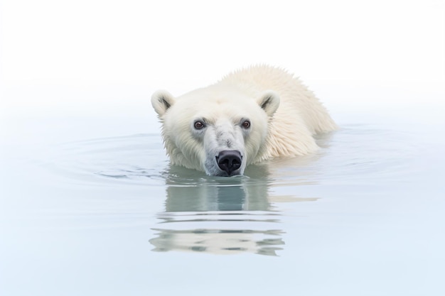 un orso polare che nuota nell'acqua
