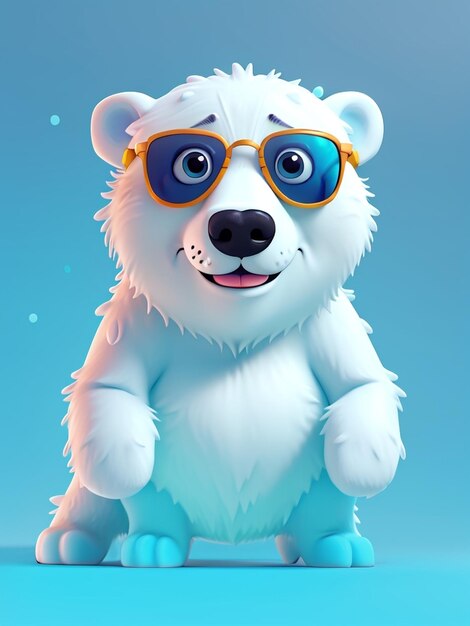un orso polare con gli occhiali con la scritta orso polare sopra.