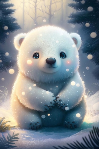 Un orso polare nella neve
