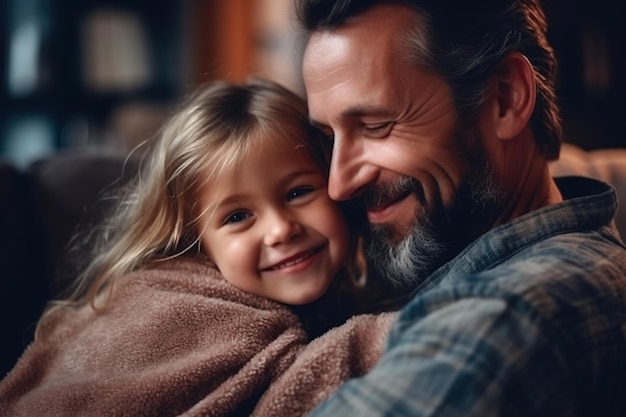 Un padre e una figlia che si abbracciano