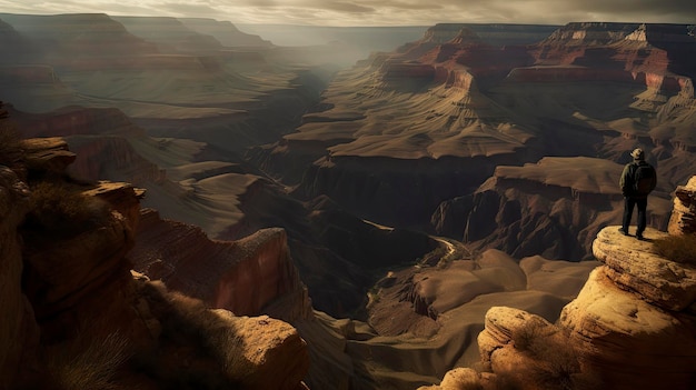 Un paesaggio con vista sul Grand Canyon.