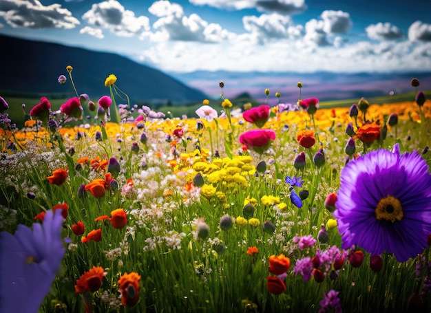 un paesaggio di api e giardini fioriti