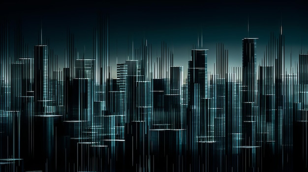 Un paesaggio urbano con uno sfondo blu e il testo "città notturna"