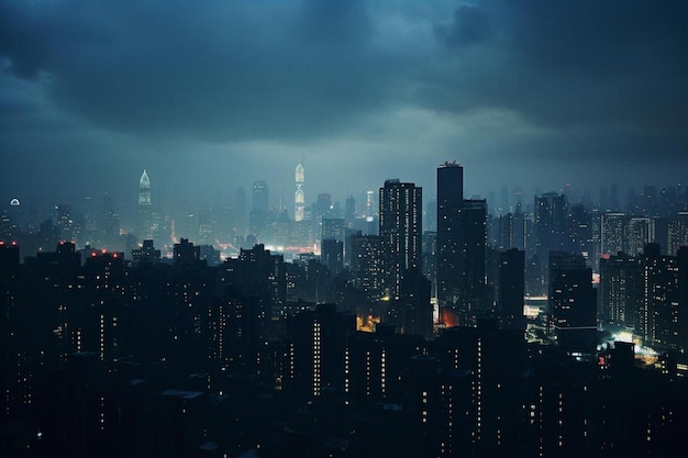 Un paesaggio urbano con vista sullo skyline della città.