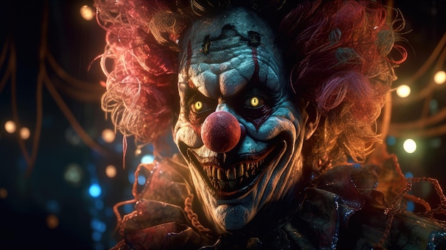 Un pagliaccio spaventoso con la parola pennywise sopra