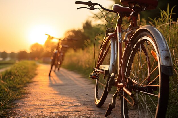 Un paio di biciclette parcheggiate sul lato di una strada