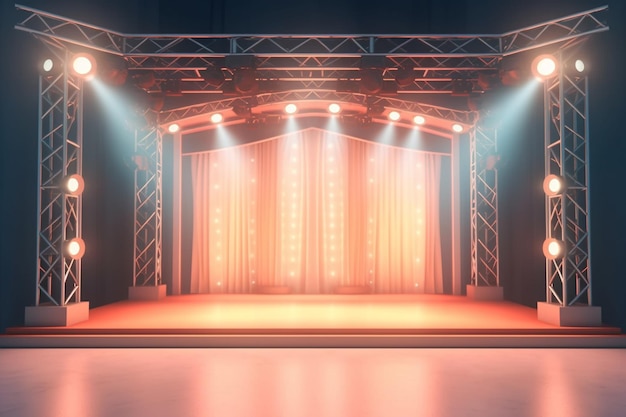 Un palco con palco e luci