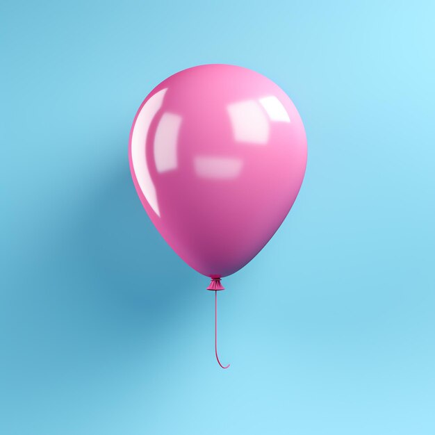 un palloncino rosa su uno sfondo blu