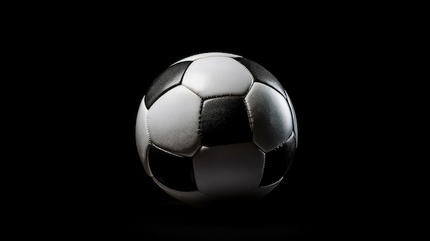 un pallone da calcio con uno sfondo bianco e nero