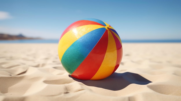 Un pallone da spiaggia colorato sulla sabbia