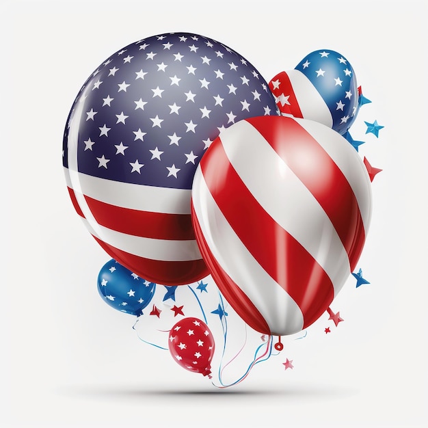 Un pallone patriottico con sopra la bandiera americana