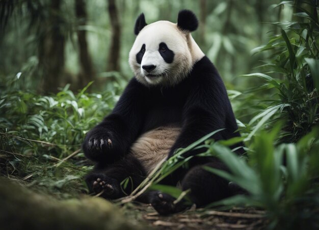 Un panda carino nella giungla