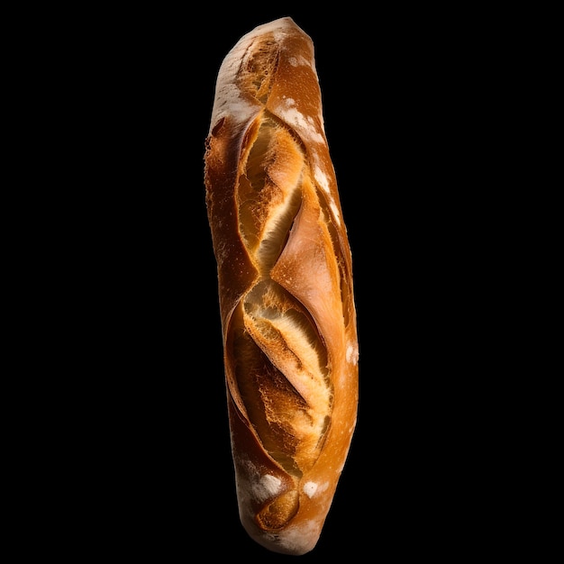 Un pane isolare su sfondo nero