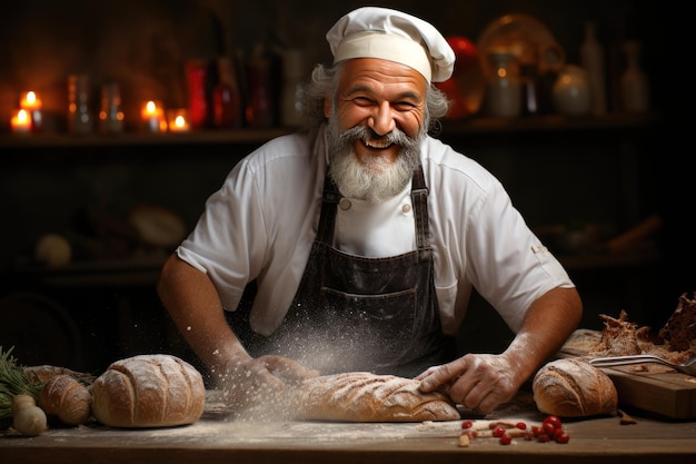 Un panettiere professionista fa un bel pane