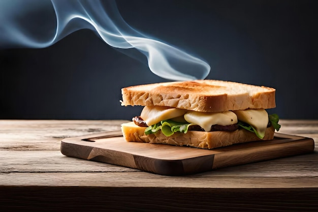 Un panino con sopra del fumo affumicato