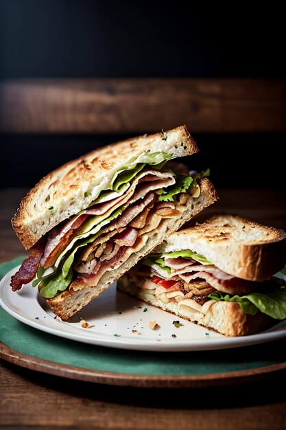 Un panino con sopra un tacchino e una fetta di pane