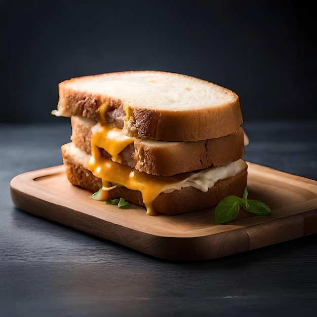 Un panino con sopra una fetta di pane