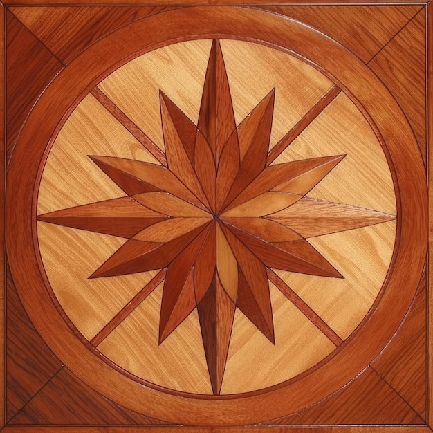 Un pannello di legno con sopra un disegno a stella