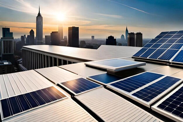 Un pannello solare installato sul tetto di un edificio che evidenzia l'integrazione dell'energia solare in u...