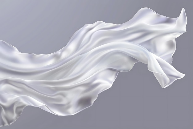 Un panno bianco su uno sfondo grigio