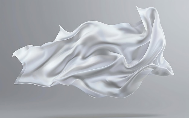 Un panno bianco su uno sfondo grigio