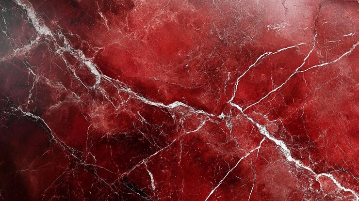 Foto un pavimento di marmo rosso con uno sfondo rosso scuro