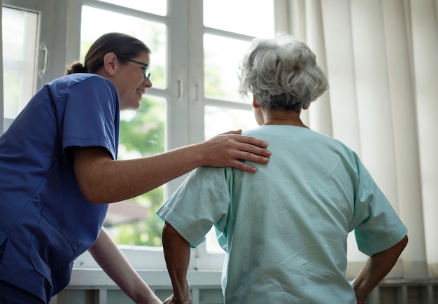 Un paziente anziano all&#39;ospedale