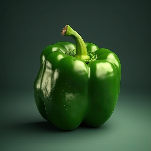 Un peperone verde con sopra la parola verde