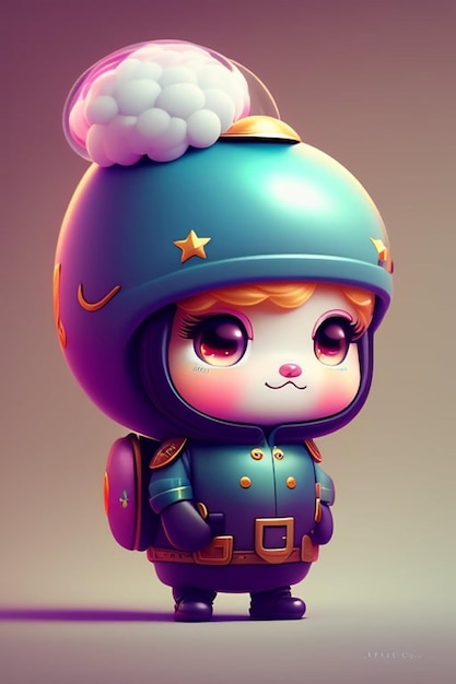 Un personaggio dei cartoni animati con un casco che dice "ti amo"