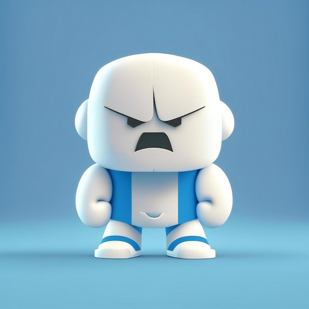 un personaggio dei cartoni animati con un'espressione arrabbiata sul viso.