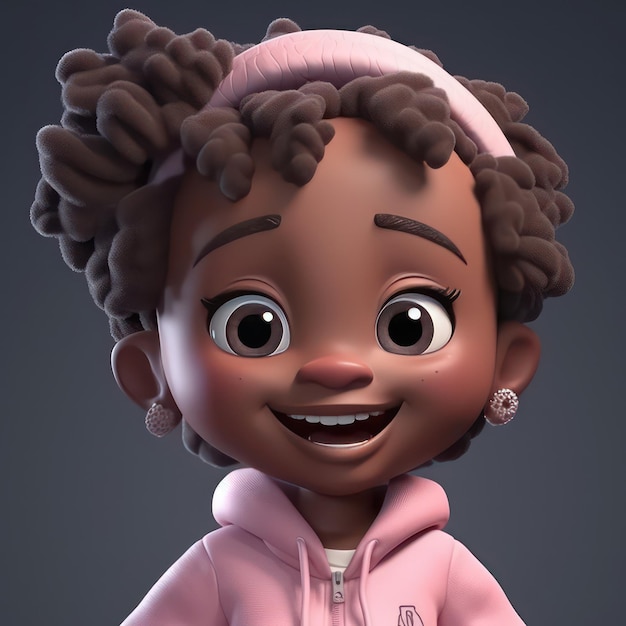 Un personaggio dei cartoni animati con una felpa rosa con la scritta "black girl"