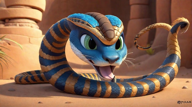 Un personaggio dei cartoni animati del serpente drago