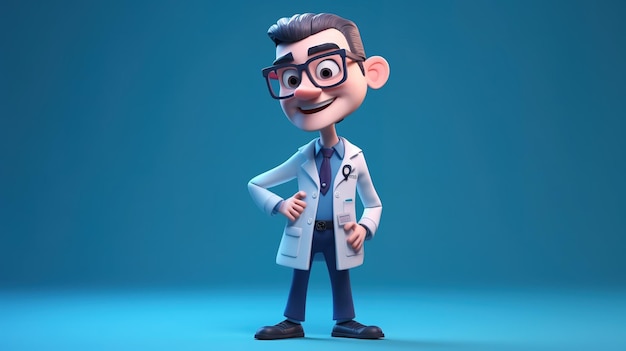 Un personaggio dei cartoni animati in uno sfondo blu con la parola pixar su di esso