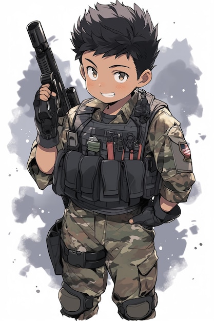 Un personaggio del gioco indossa un'uniforme militare con una pistola.