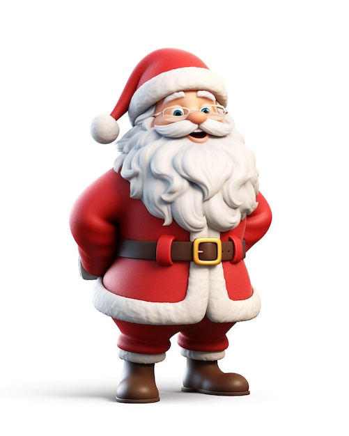 Un personaggio di cartone animato 3D di Babbo Natale che ispira speranza generativa ai