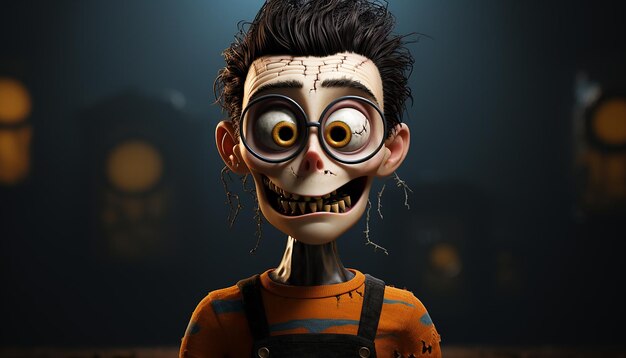 Un personaggio di Halloween come un personaggio Pixar dettaglio epico cinematografico