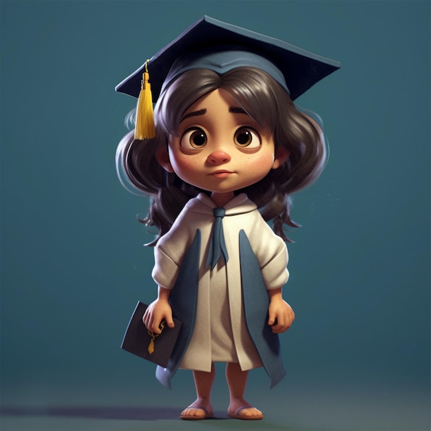 Un personaggio graduato gioiosa icona 3d