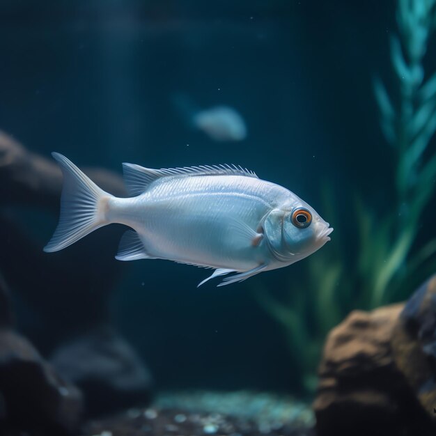 un pesce che nuota in un acquario