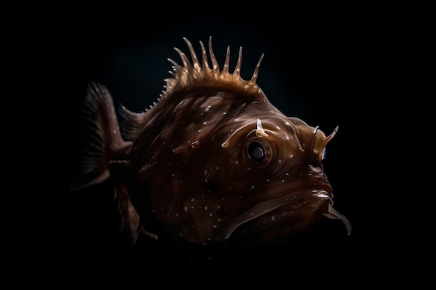 Un pesce con uno sfondo nero