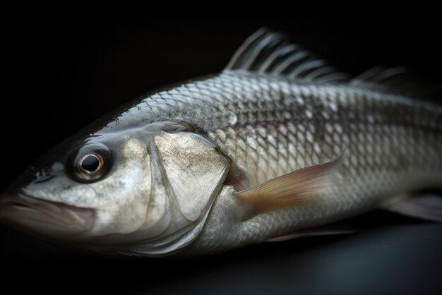 Un pesce con uno sfondo nero