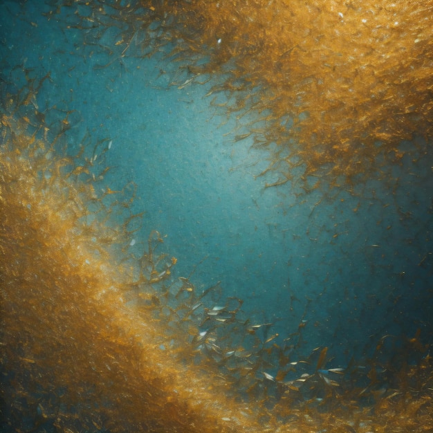 Un pesce d'oro in un oceano d'oro e blu