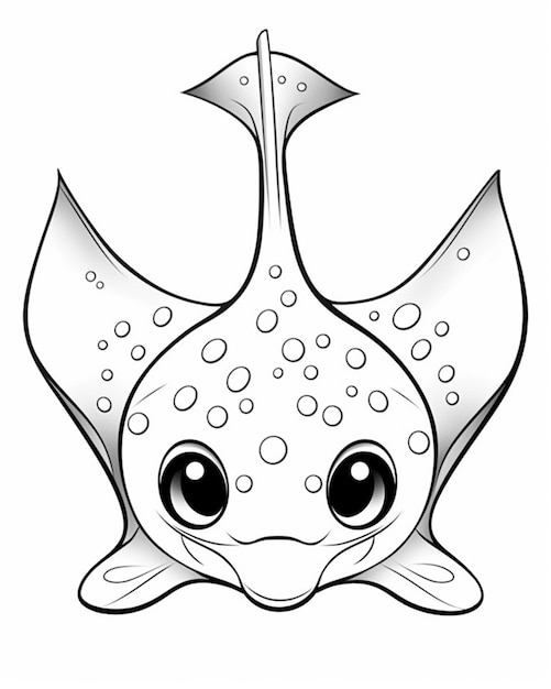 un pesce dei cartoni animati con occhi grandi e una lunga coda generativa ai