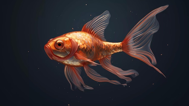 Un pesce rosso è mostrato in questa illustrazione.