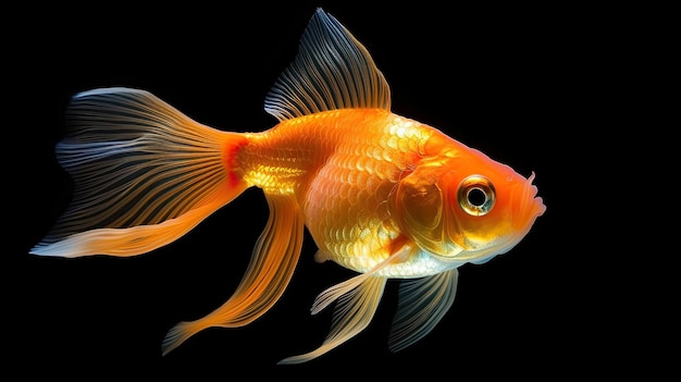 Un pesce rosso sta nuotando nell'acqua.
