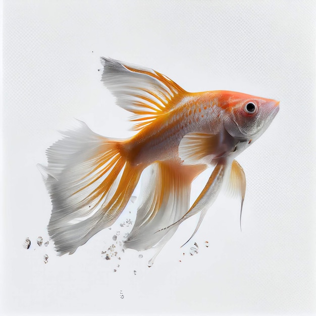 Un pesce spada ultra realistico che combatte il pesce che salta schizzando su uno sfondo bianco