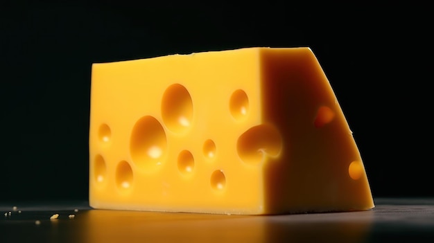 Un pezzo di formaggio con dei buchi